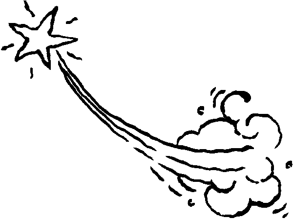 Shooting Star Clip Art Black And White
