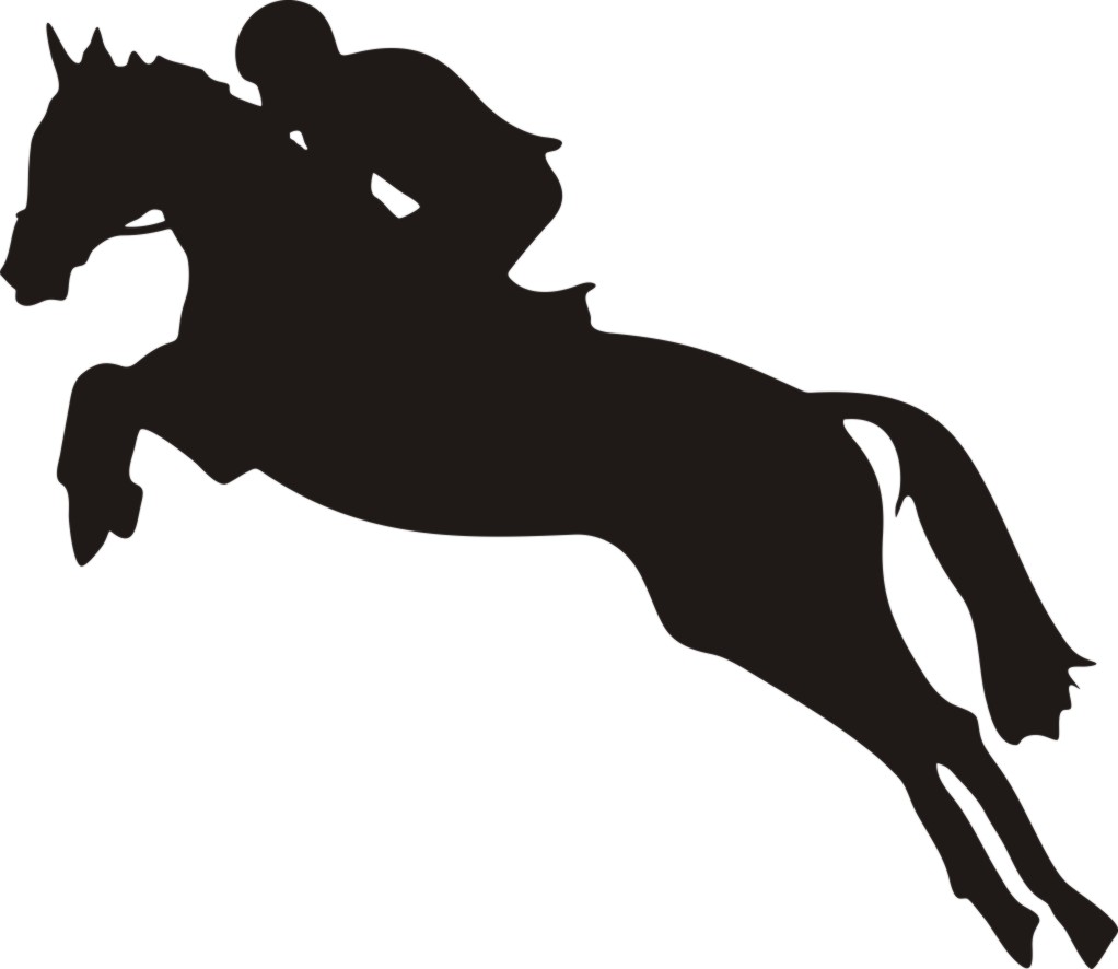 horse jumping white silhouette