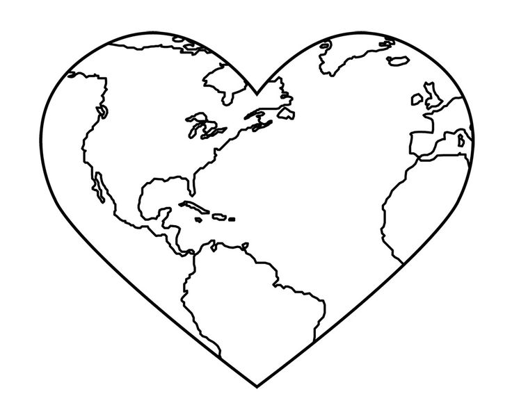 heart shaped earth coloring page heart clip art google search