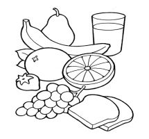 Black and white healthy food clipart