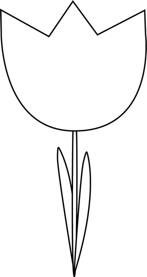 Black and White Tulip Clip Art