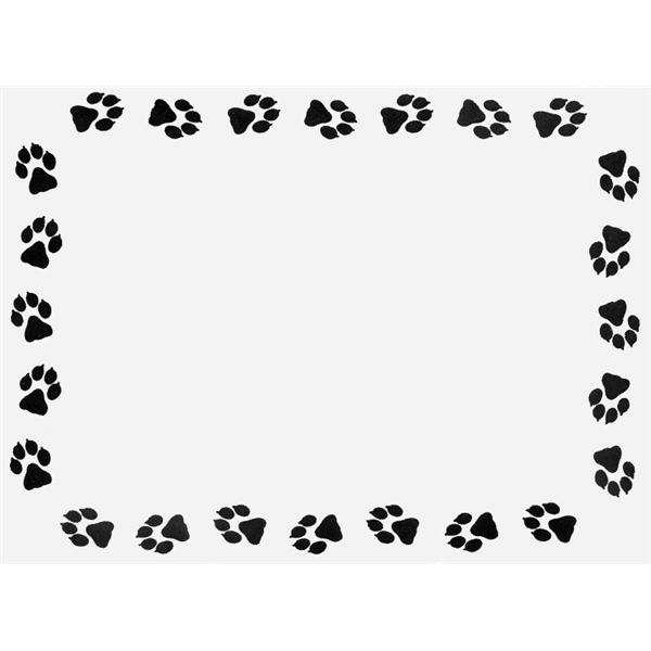 dog paw print clip art border