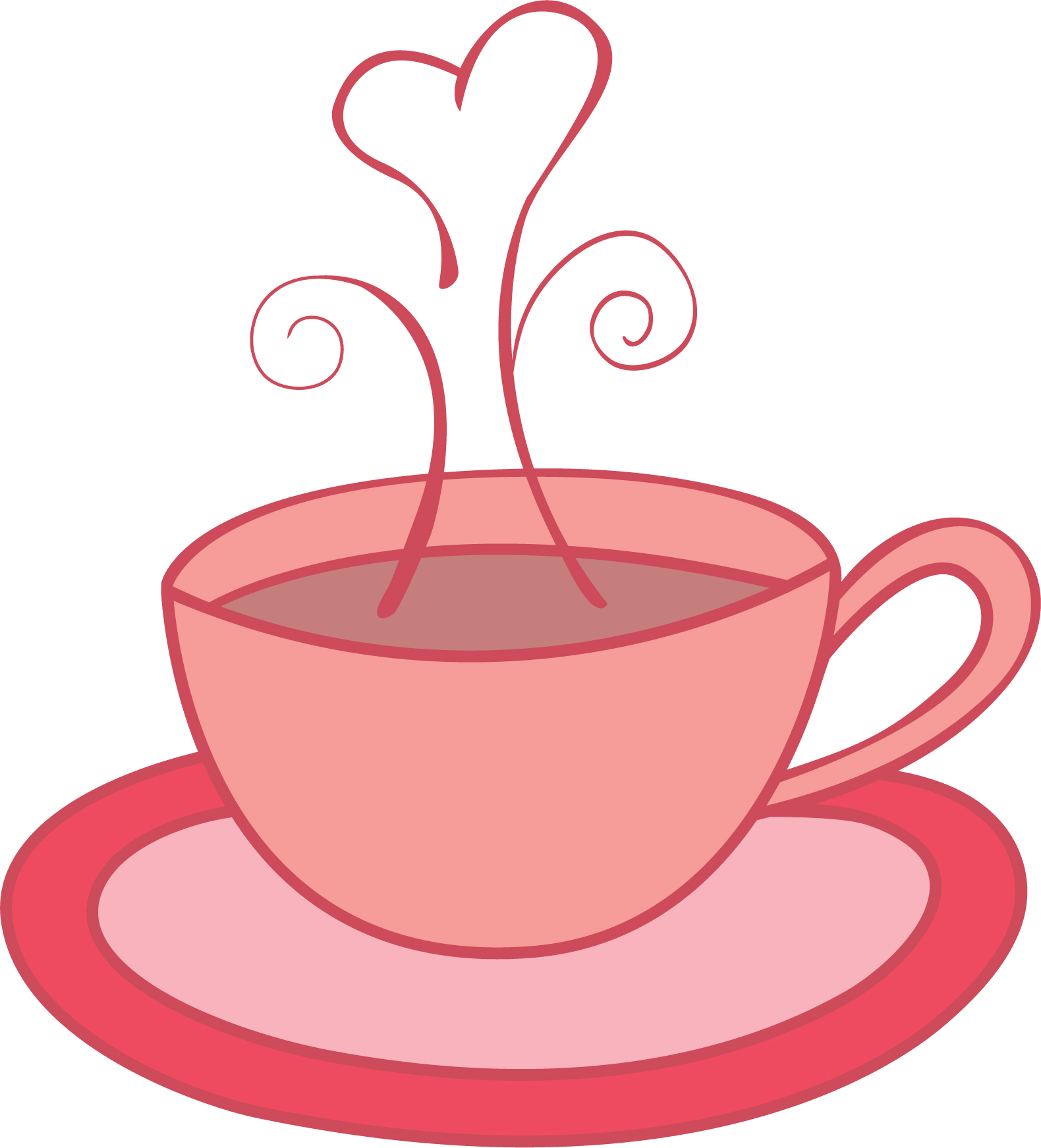 coffee cup and saucer clipart heart