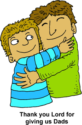 Father and son hugging clipart