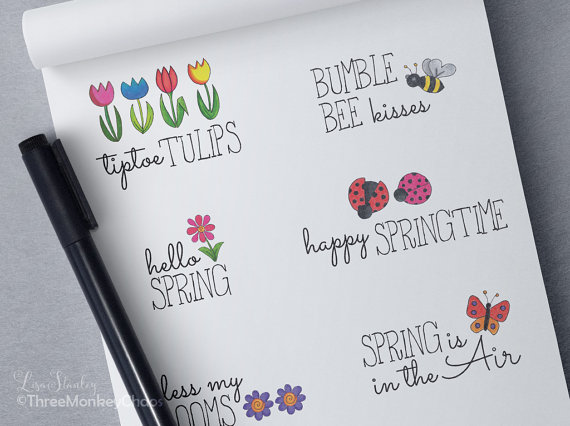 Spring Quotes Clipart Colorful Flowers by ThreeMonkeyChaos