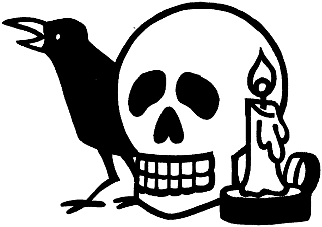 Halloween skeleton clipart black and white
