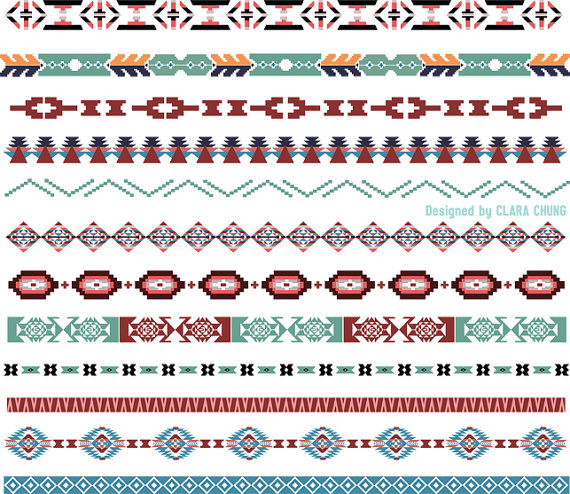Pixel geometric style boho pattern vector by BlessingInEverything