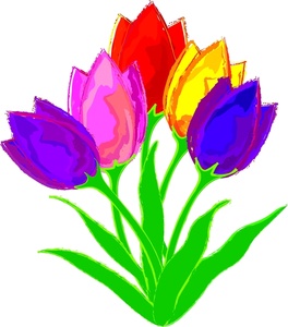 Tulip flower clip art free clipart image 3