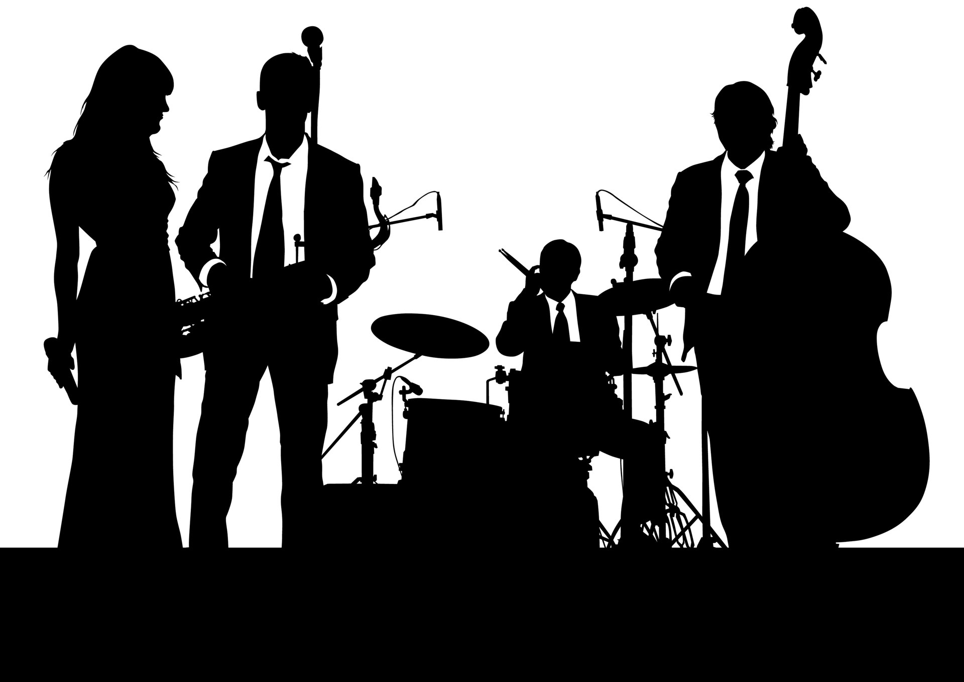 Rock Band Silhouette Clipart