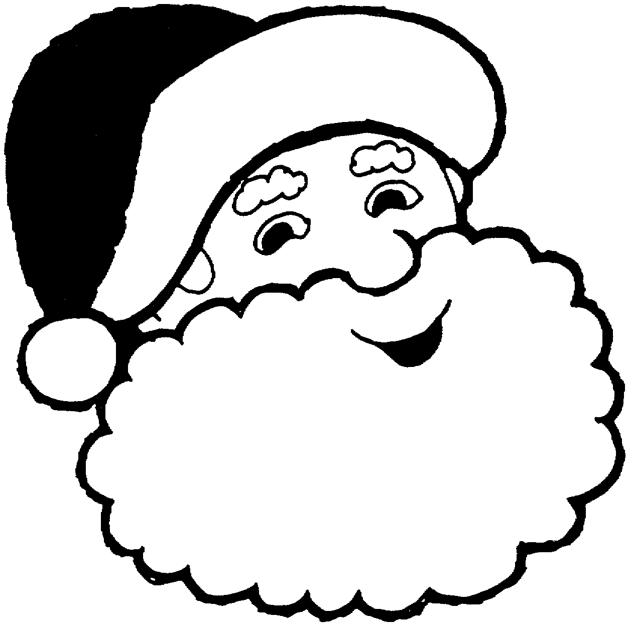 Santa claus letter clipart black and white 