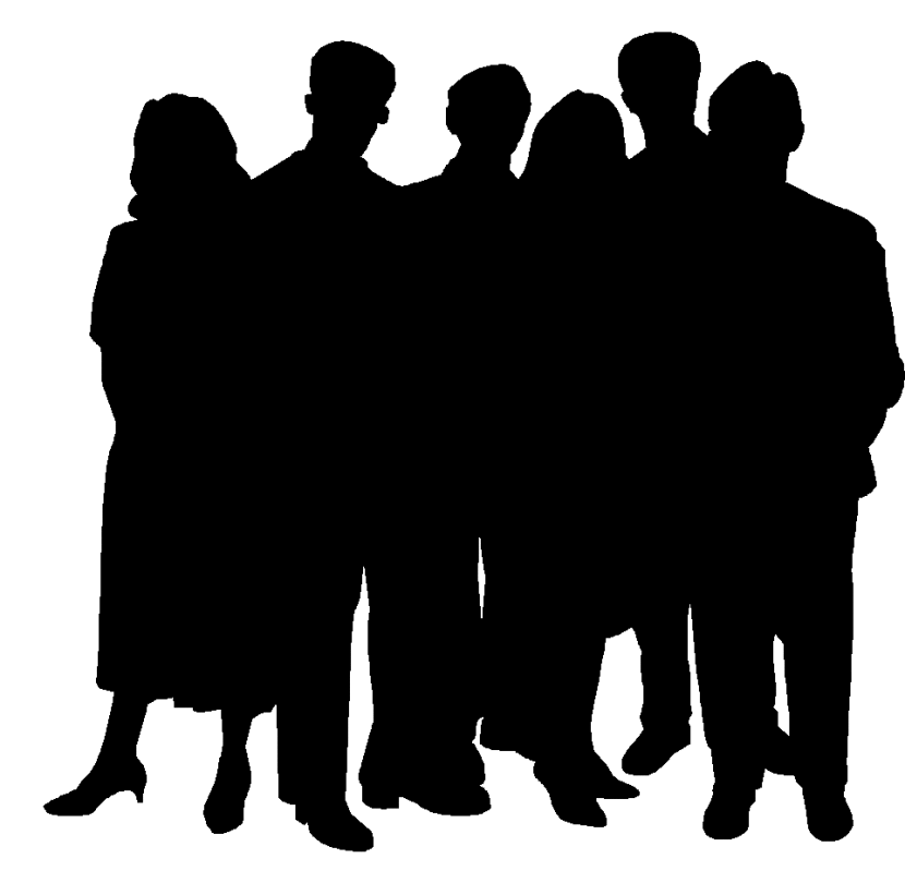 Group of people black and white clipart