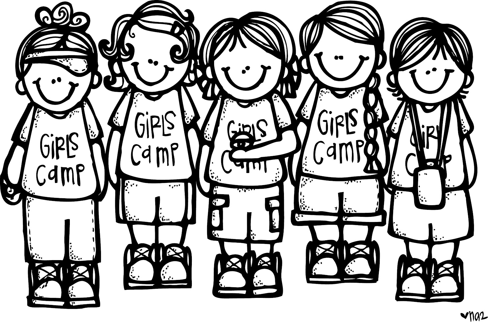 Group of kids clipart black and white printable