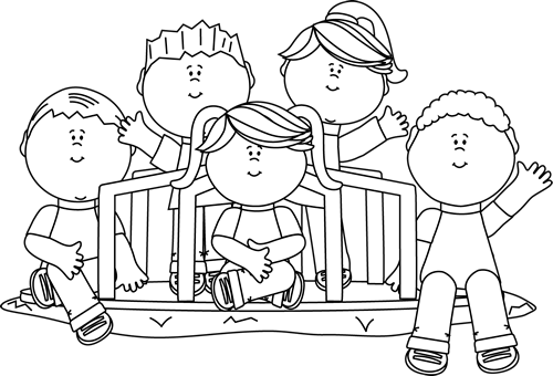 Group clipart black and white