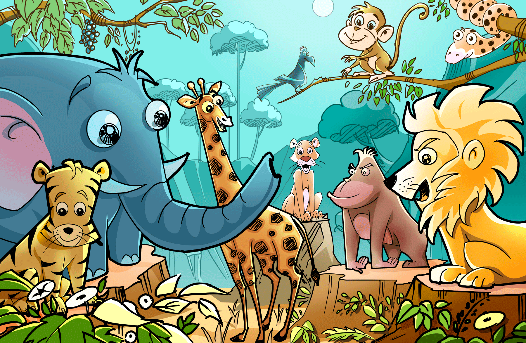 jungle scene for kids - Clip Art Library
