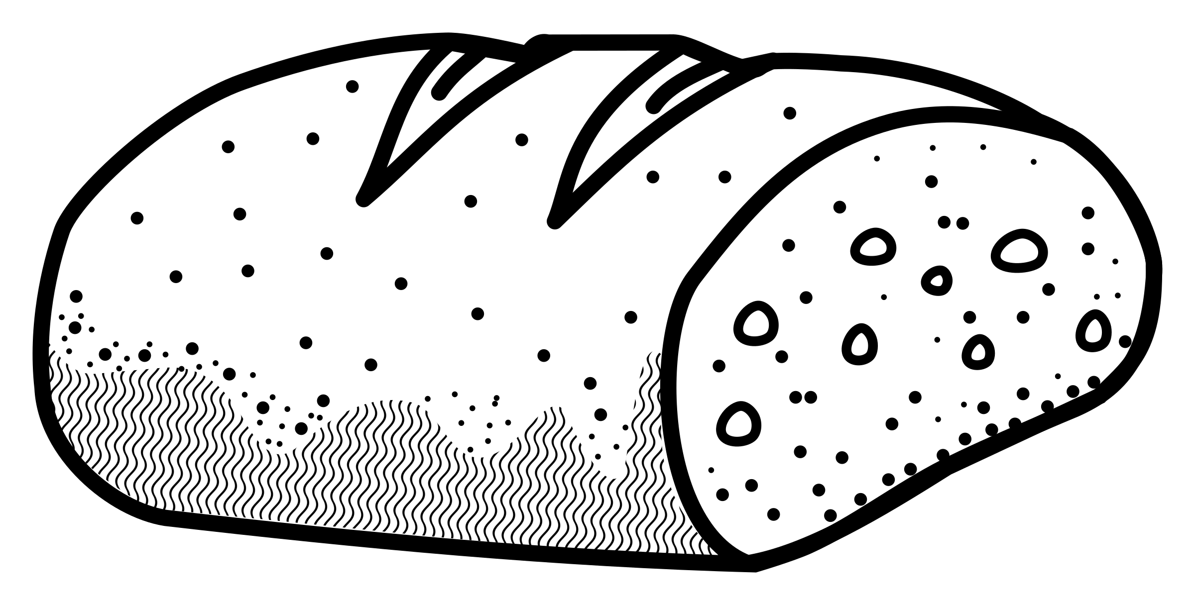 Clip art black and white bread