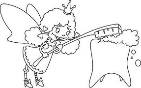 Tooth fairy clipart black and white