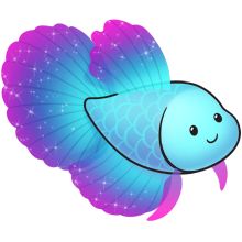 Cute purple fish clipart