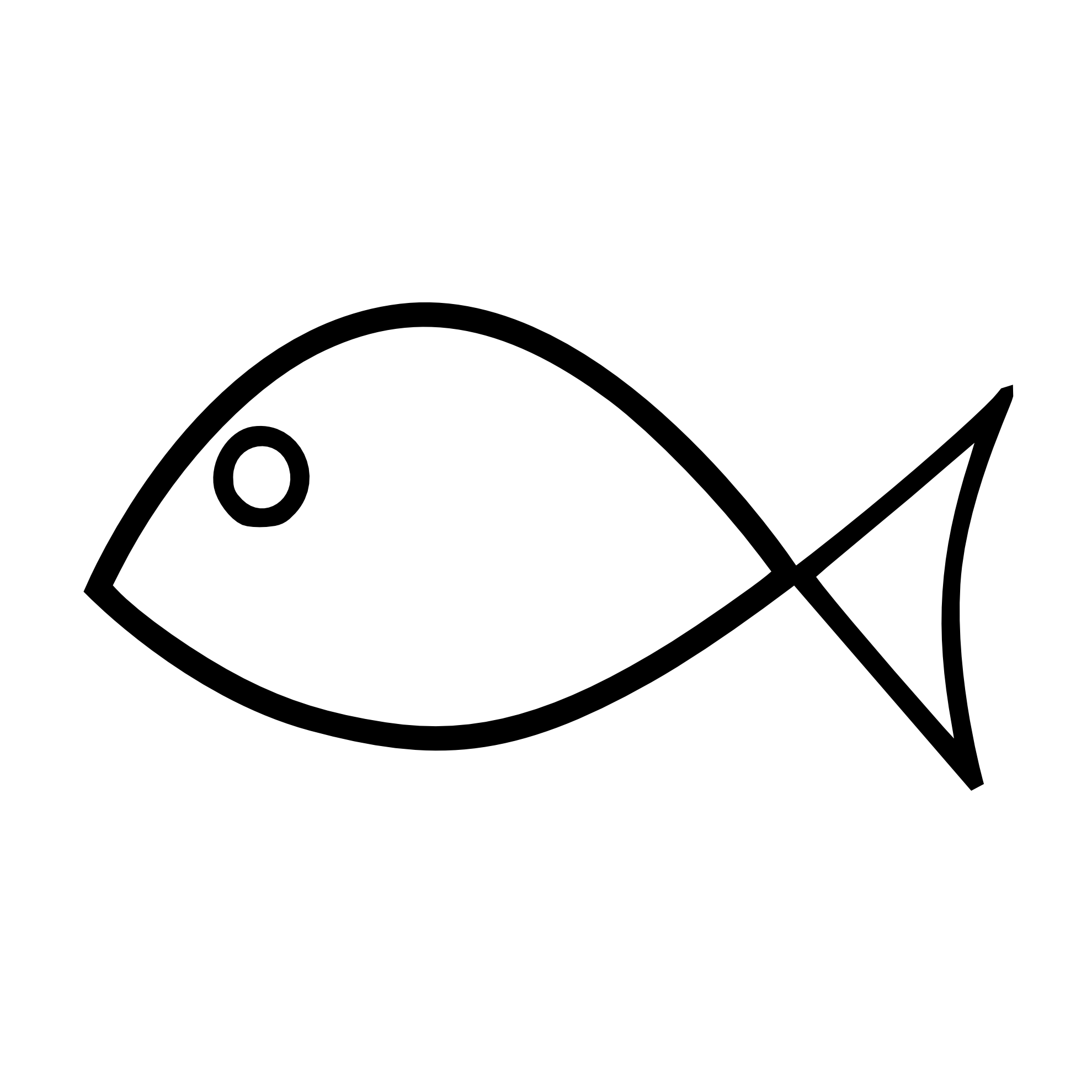 Angel fish outline clipart black and white
