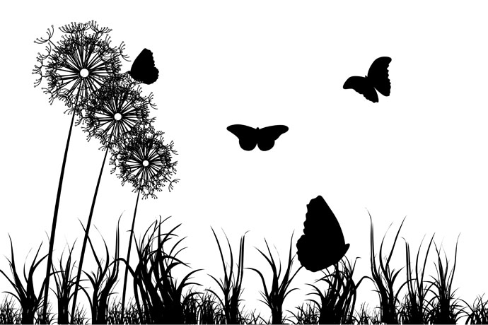 Spring silhouette clipart