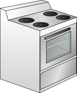 Fire on stove clipart black and white
