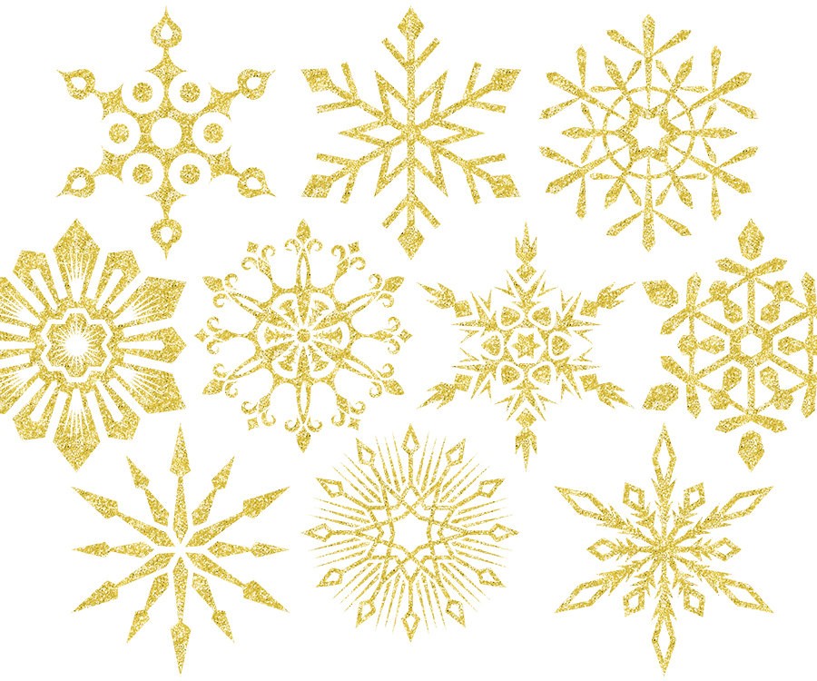 Gold snowflake clipart free