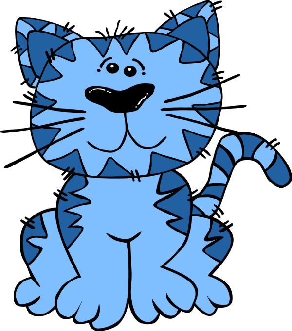 Blue cat clipart