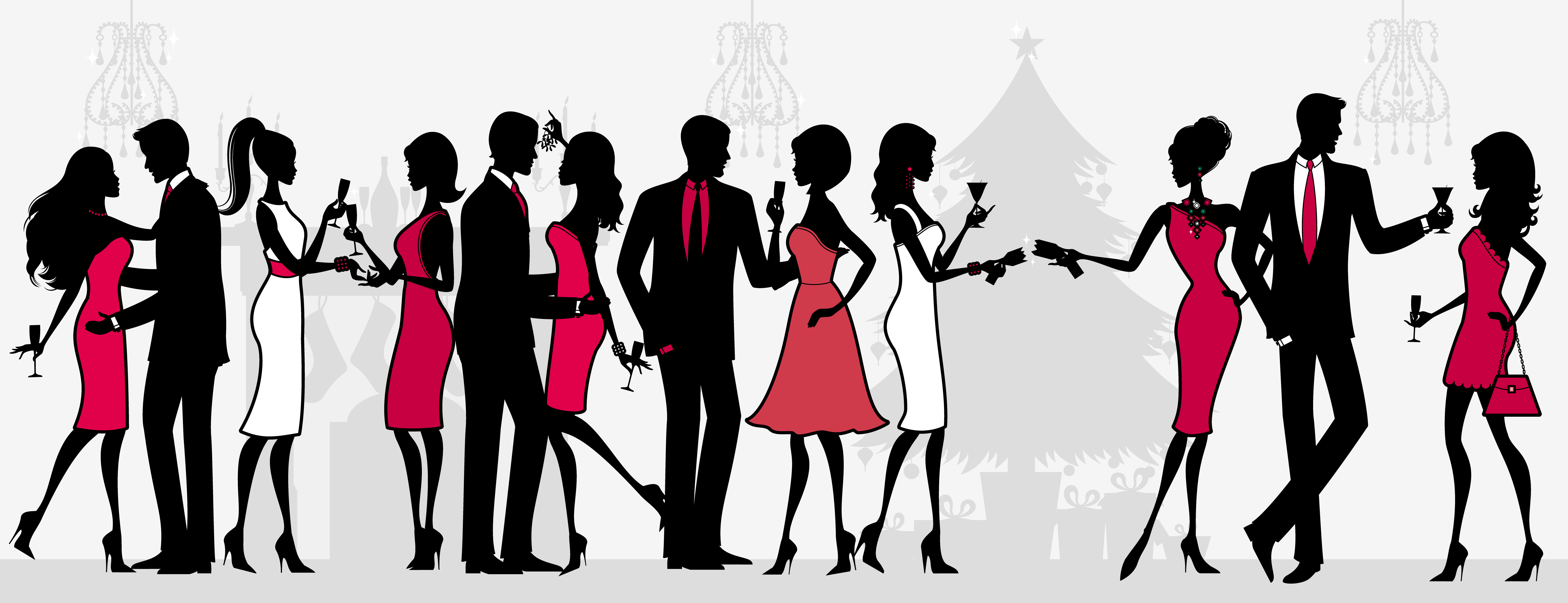 dinner party people clip art