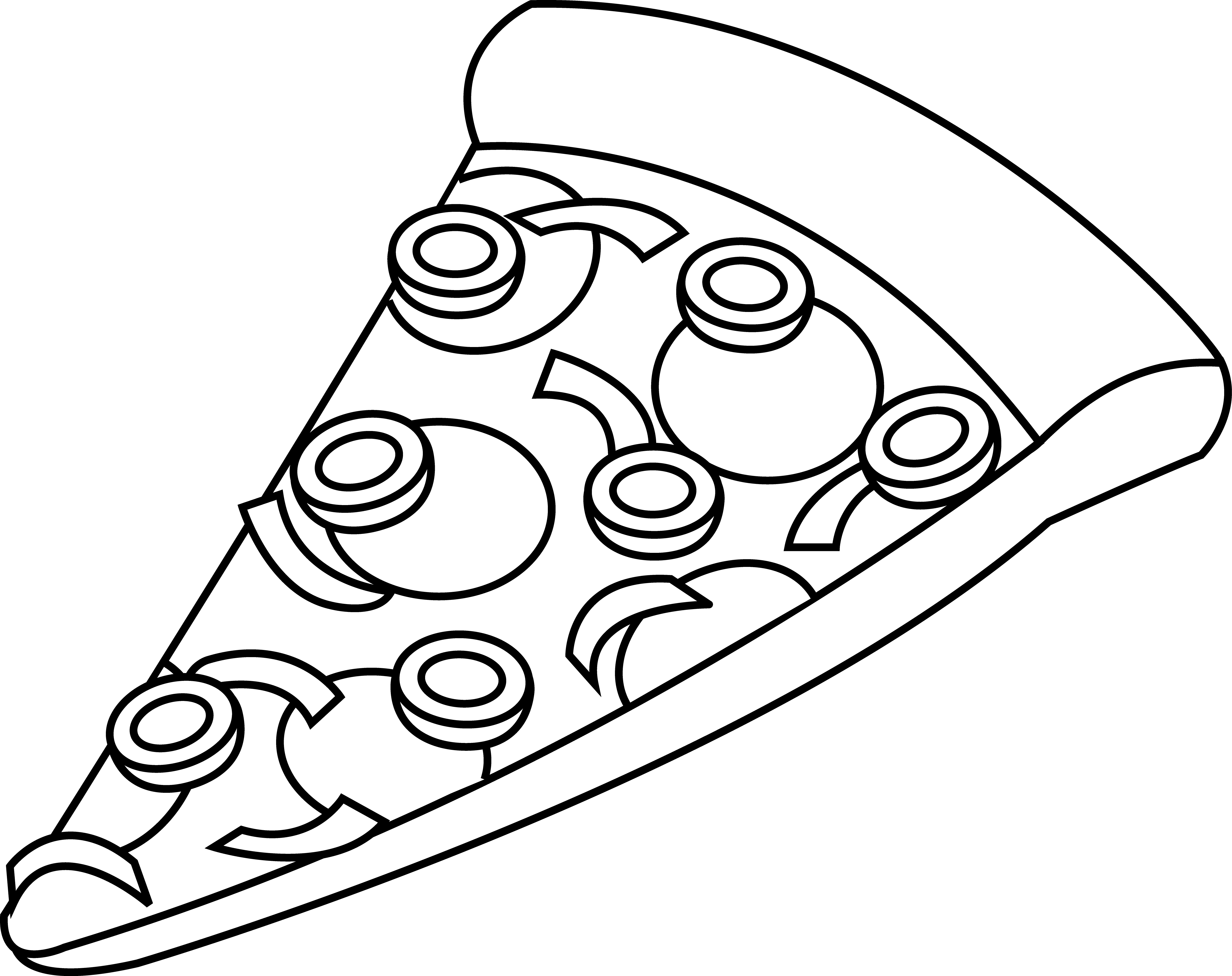 Pizza Clipart Black And White