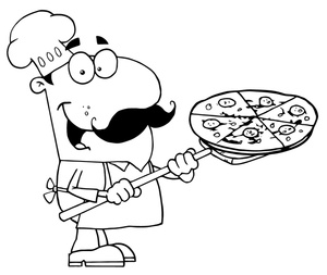 Whole Pizza Clipart Black And White