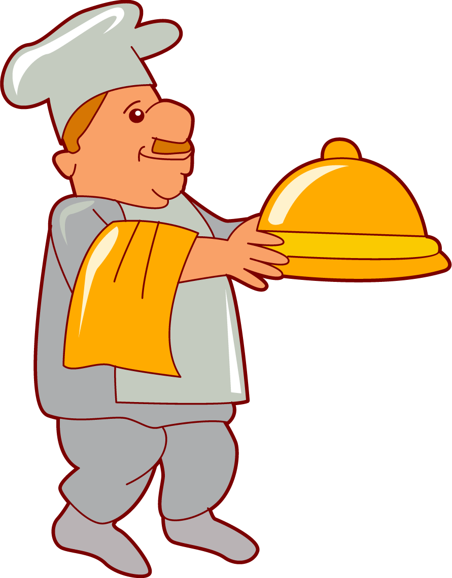 Indian hotel waiter clipart