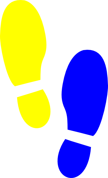 Yellow shoe print clipart