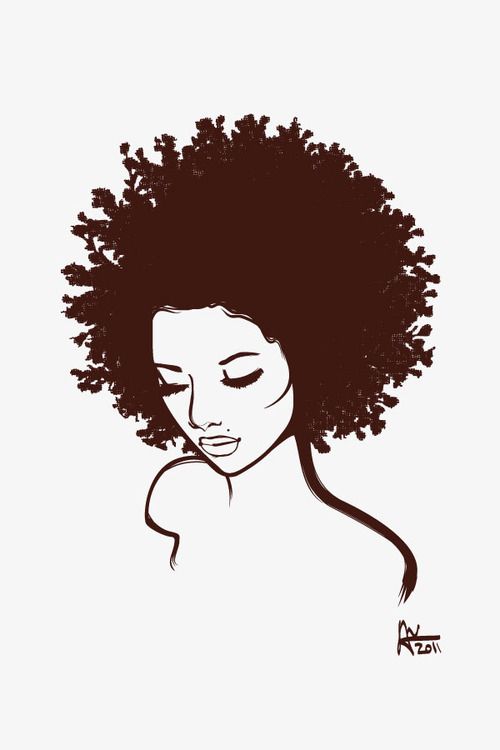 black natural hair clipart