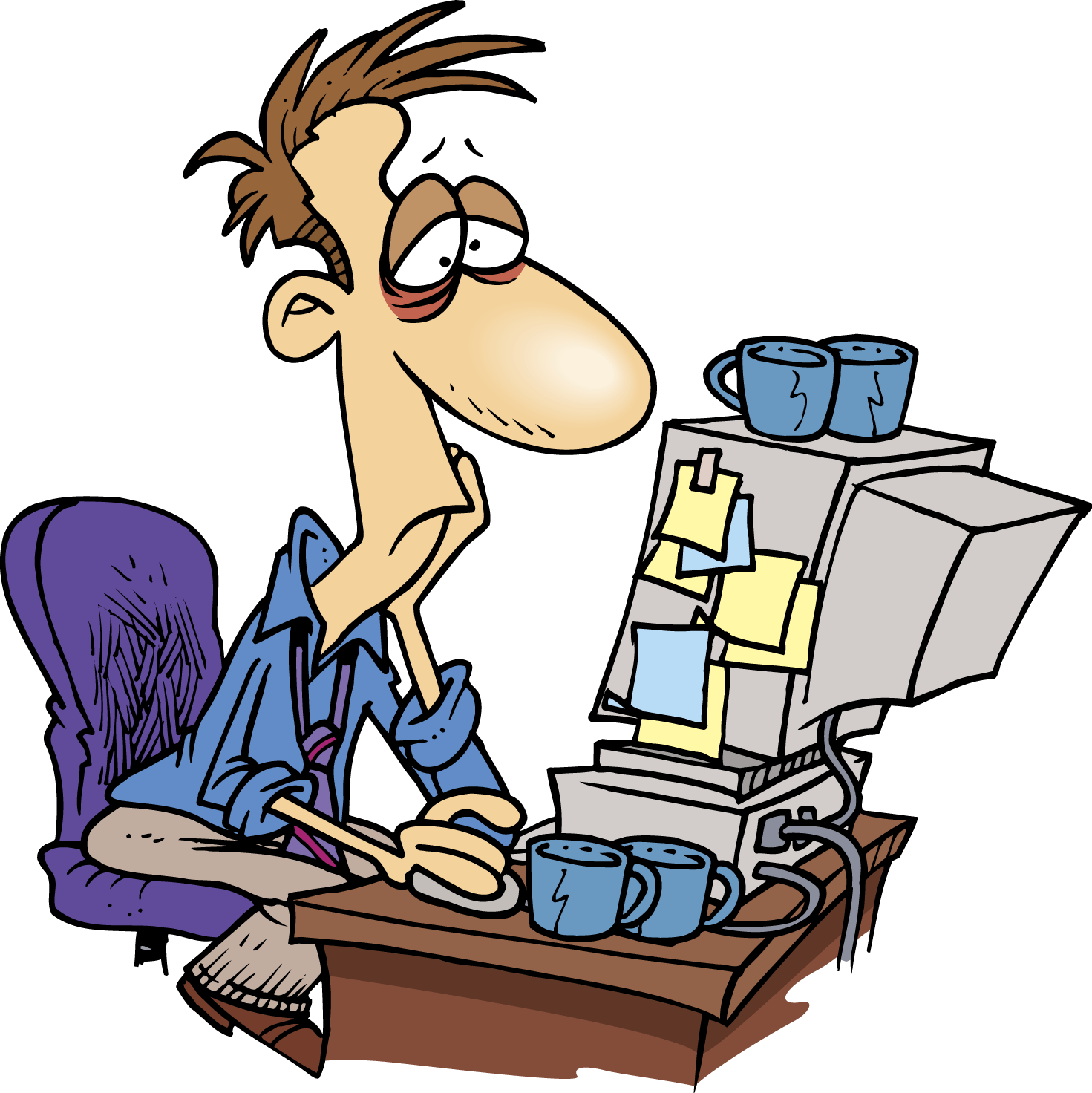 tired person cartoon - Clip Art Library