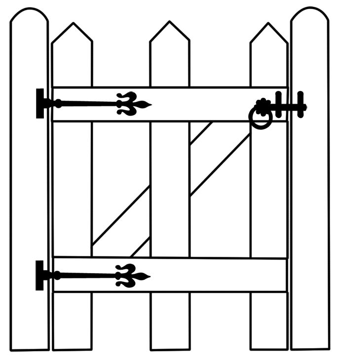 Gate clipart black and white