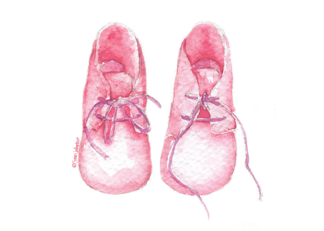 Baby girl shoes clipart