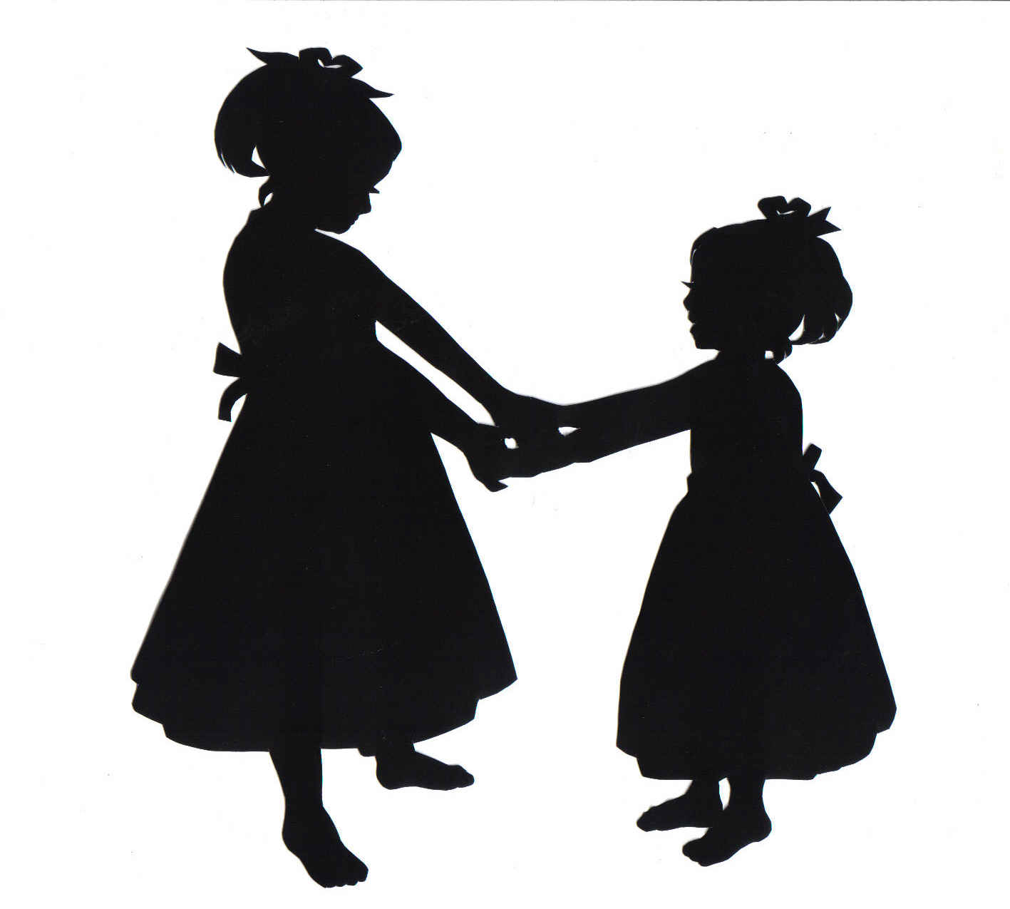 Sisters Black And White Clipart 32578