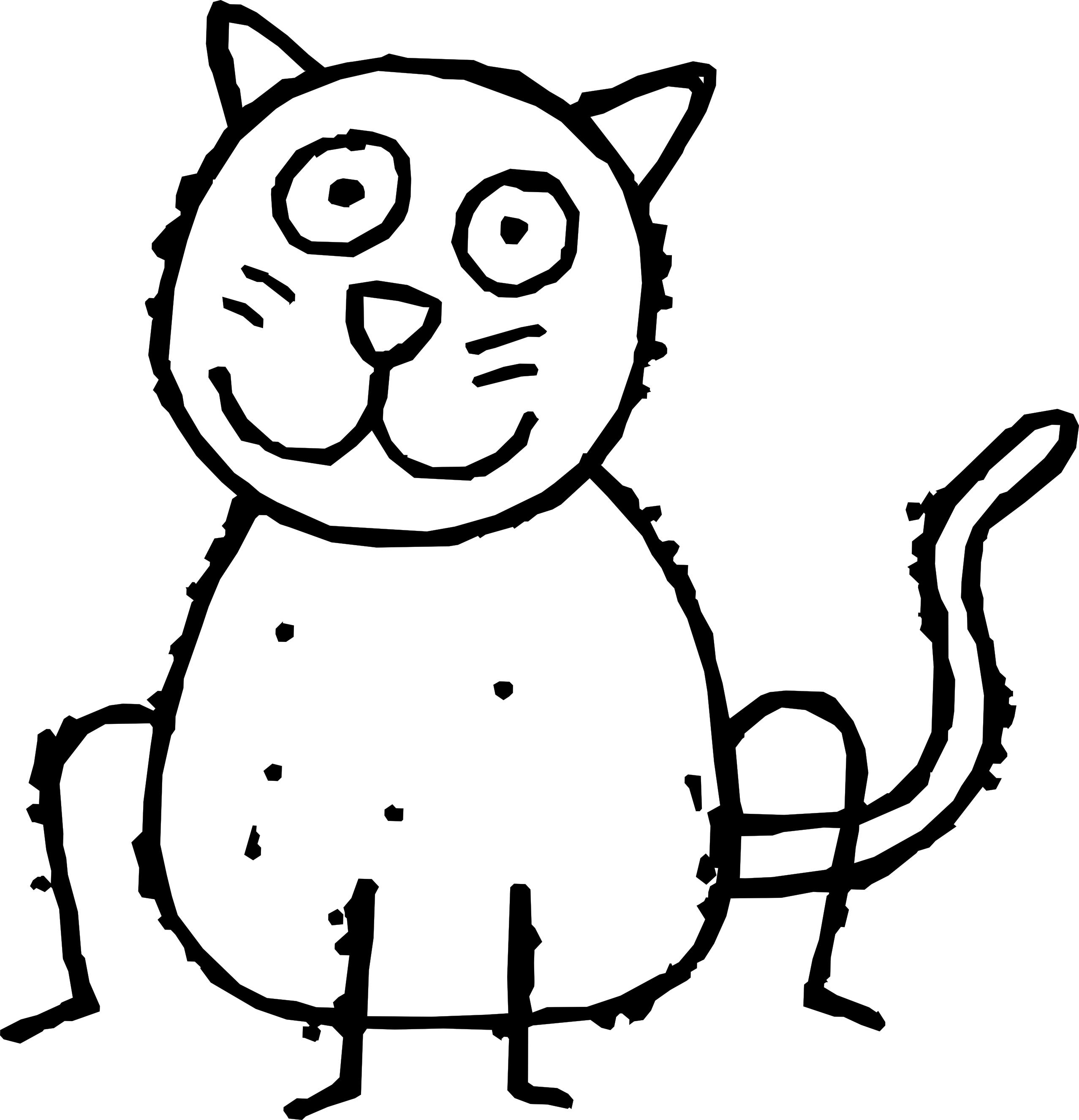 Black cat anime clipart