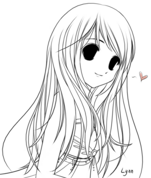 Free Cute Anime Girl Black And White Download Free Clip Art Free