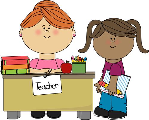 Student teacher conference clipart