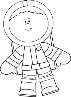 Astronaut Clip Art Black and White 