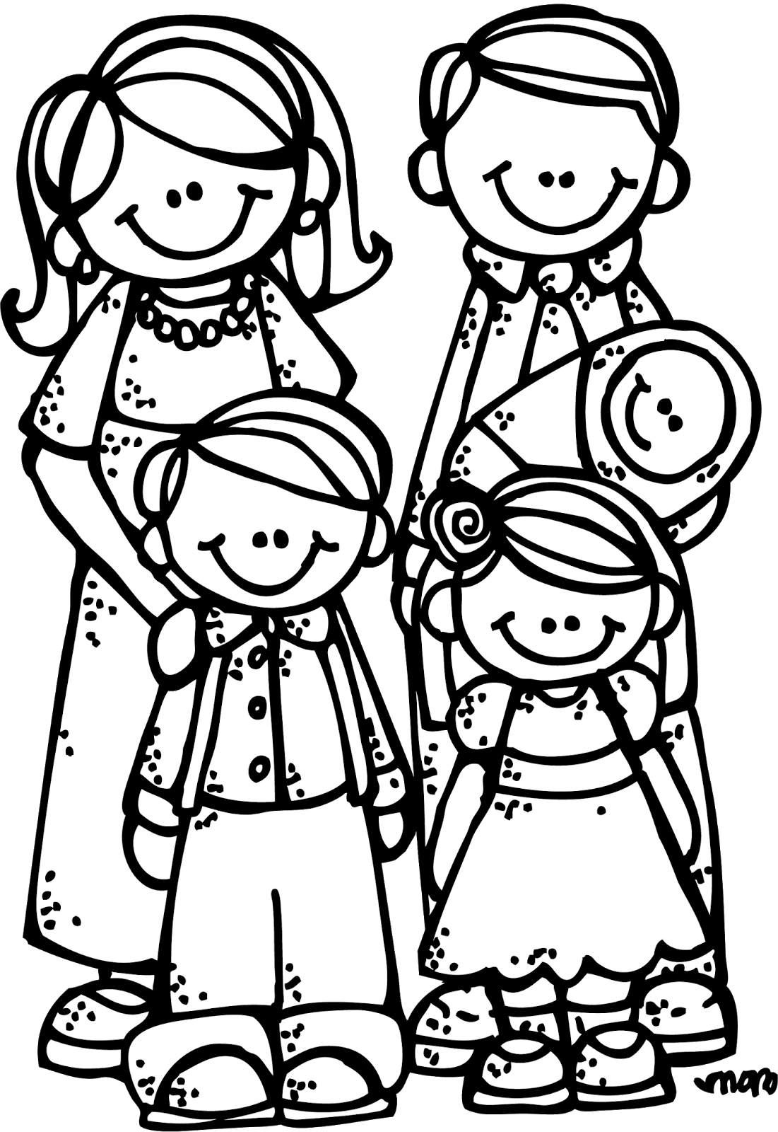 Free Family Cartoon Black And White, Download Free Family Cartoon Black And  White png images, Free ClipArts on Clipart Library