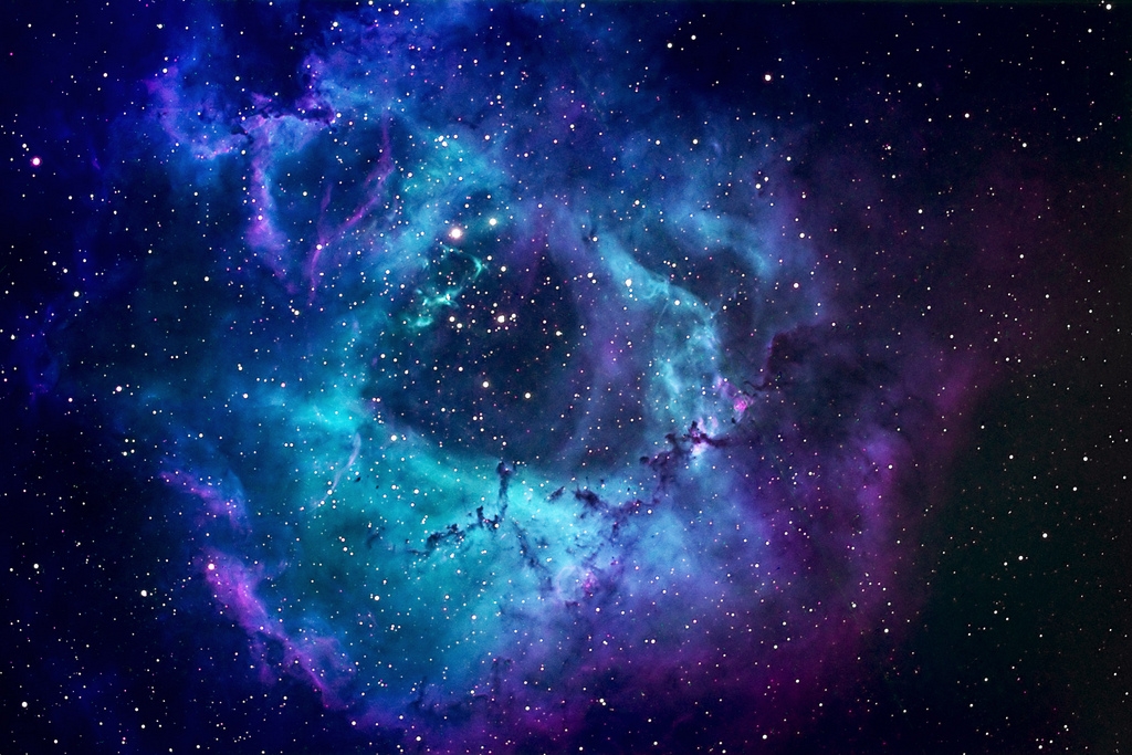 Purple Turquoise Galaxy Background