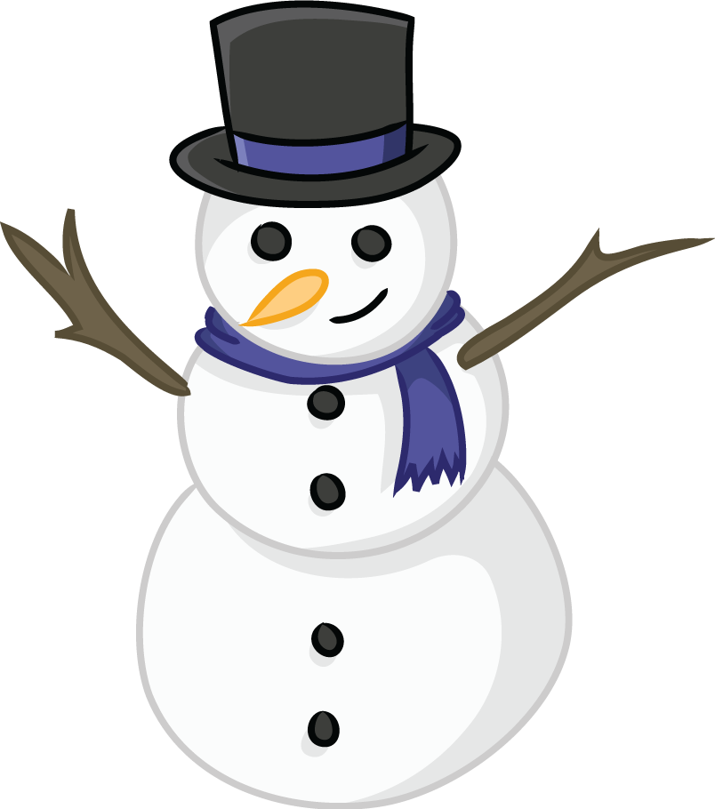 Melted snowman clipart transparent background