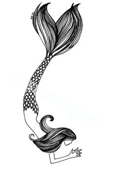 mermaid tail drawing,