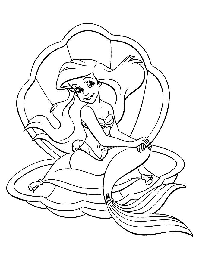 Little mermaid clipart black and white