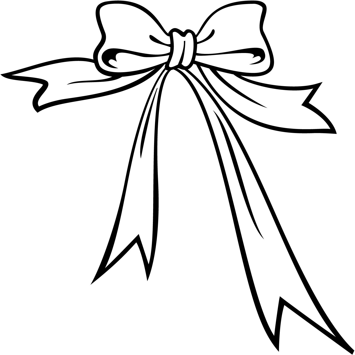 Gift bow clipart black and white