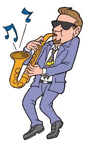 Jazz saxophone man clipart