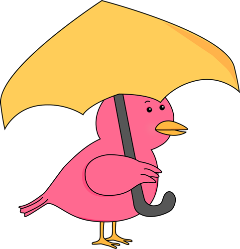 Bird Holding Umbrella Clip Art