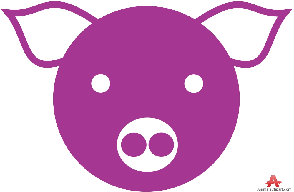 Purple Pig Head Logo Design