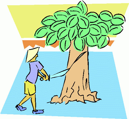 people cutting trees down cartoon - Clip Art Library